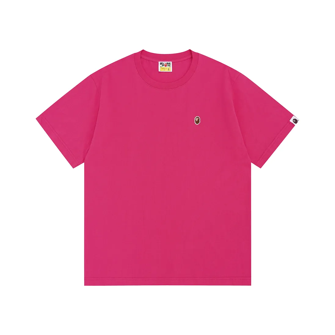 Style No.: SC Short Sleeve-10000#p110💰 BAPE Classic Embroidered Ape Badge Small Label Color: Black Gray Klein Blue Raspberry Rose Burgundy Navy Coffee Green Size: S M L XL XXL Weight: 260 grams of pure cotton
