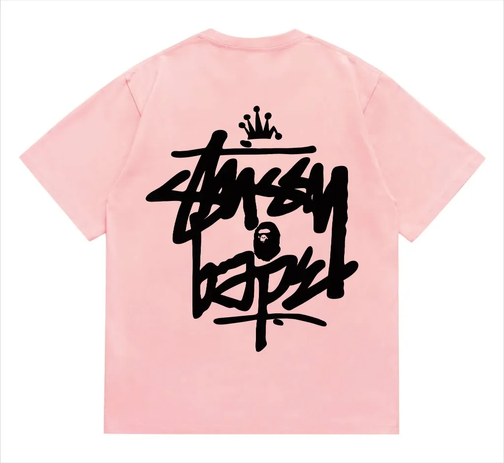 SC208#p110💰 (top version) BAPE×Stussy co-branded Stussy letter ape print T-shirt Made of 260 grams of high-quality high-weave pure cotton fabric, double yarn combed, soft texture and no pilling Imported environmentally friendly printing glue, bright and three-dimensional pattern, quality 💥Same style for men and women, the upper body is fashionable Color: black and yellow, gray and yellow, pink and yellow, red and yellow, white and yellow, black pink, gray powder, pink, red pink, white powder Black and white Gray and white Pink and white Red and white White and black Gray and black Pink and black Red and black Size: S M L XL XXL