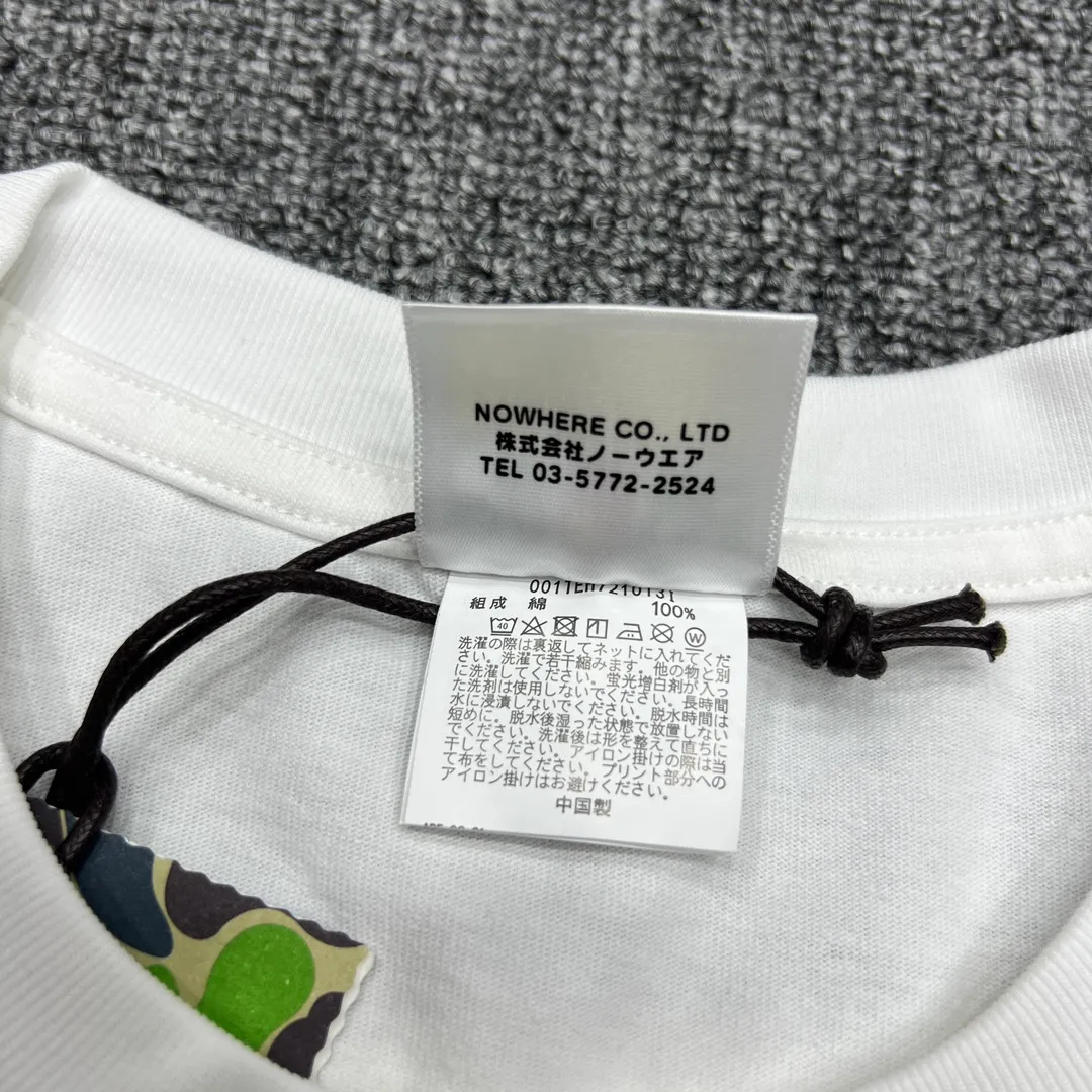 💰140 Bape color letter graffiti ape head print, linen cotton 280g, customized fabric, couple model: S—XXL [black white]