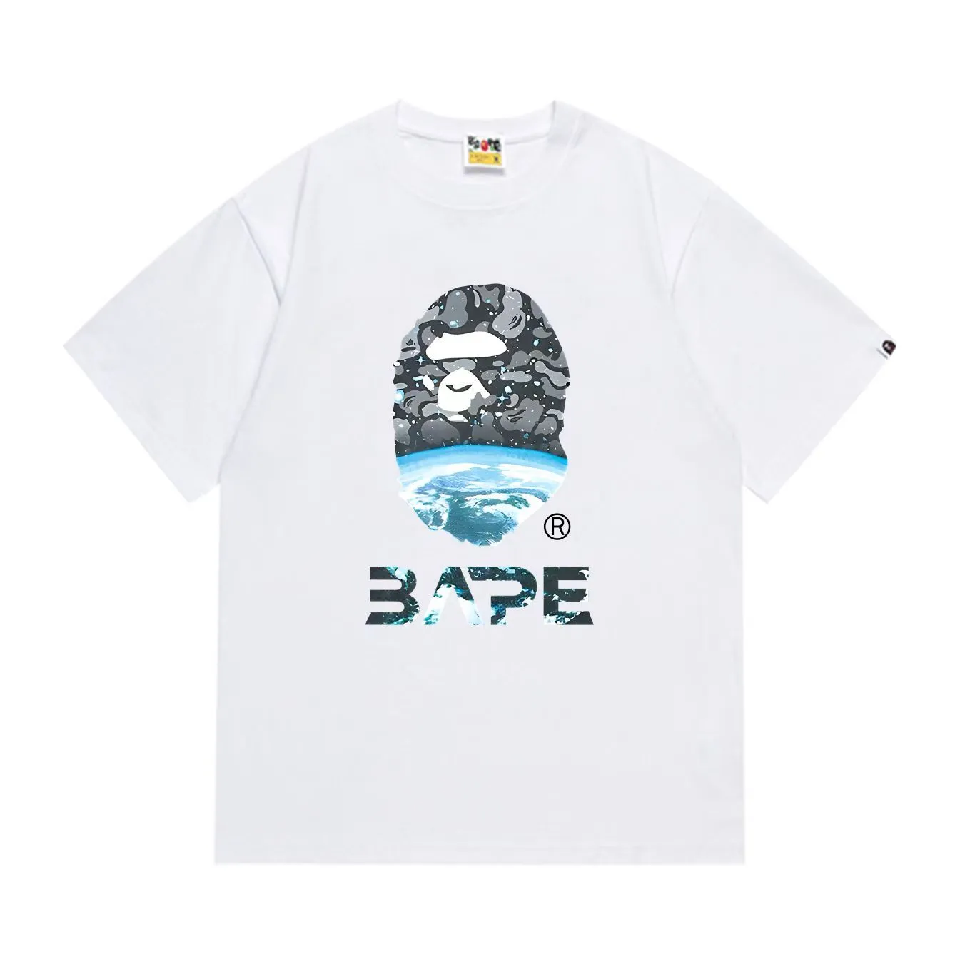 SC1022#p110💰 (top version) BAPE uses 260 grams of high-quality high-weave pure cotton fabric, double yarn combed, soft and non-pilling texture, imported environmentally friendly printing glue, bright and three-dimensional pattern, quality 💥Same style for men and women, the upper body is fashionable Color: black white Size: S M L XL XXL