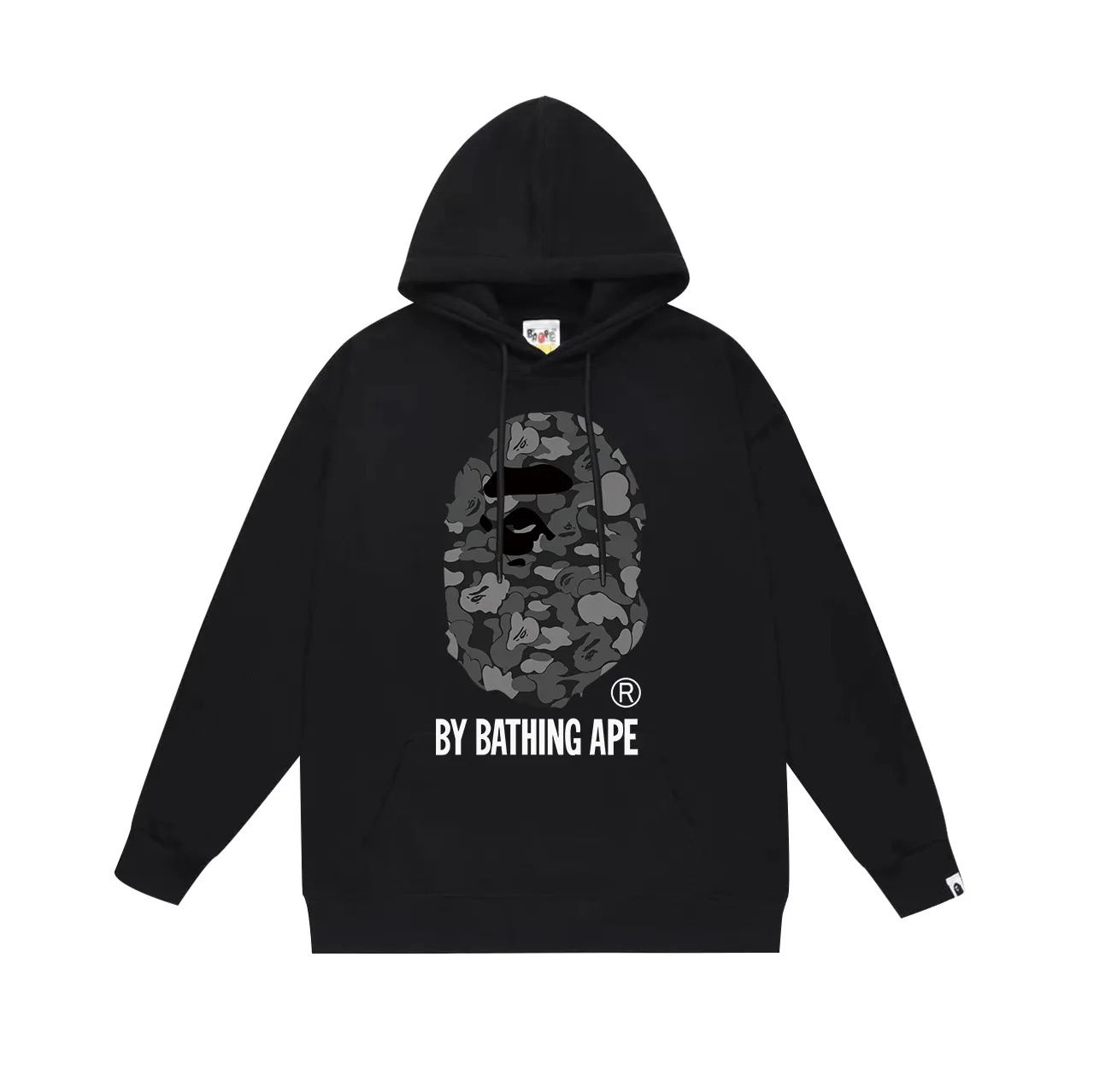 Model number SC647#terry p160 plus velvet p180💰 (top version) BAPE camouflage great ape letter print hooded sweatshirt Made of 380g large terry 430g silver fox velvet (drop shoulder large version) fabric, soft texture and no pilling Imported environmentally friendly printing glue The pattern is bright and three-dimensional Quality💥Same style for men and women The upper body is trendy Color: black white gray Size: S M L XL XXL