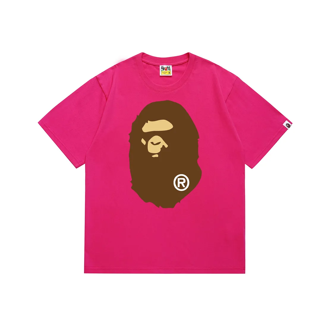 SC175#p110💰 (Top version) BAPE classic front and back great ape head printed short-sleeved T-shirt Made of 260 grams of high-quality high-weave pure cotton fabric, double yarn combed, soft texture without pilling, imported environmentally friendly printing glue, bright and three-dimensional pattern, quality 💥unisex style, the upper body is trendy Color: black, white, apricot, green, red, purple, pink, dark gray, coffee, fluorescent green, floral gray, grass green, raspberry Burgundy Lake Blue Sky Blue Khaki Navy Blue Klein Blue Dragon Fruit Color Size: S M L XL XXL