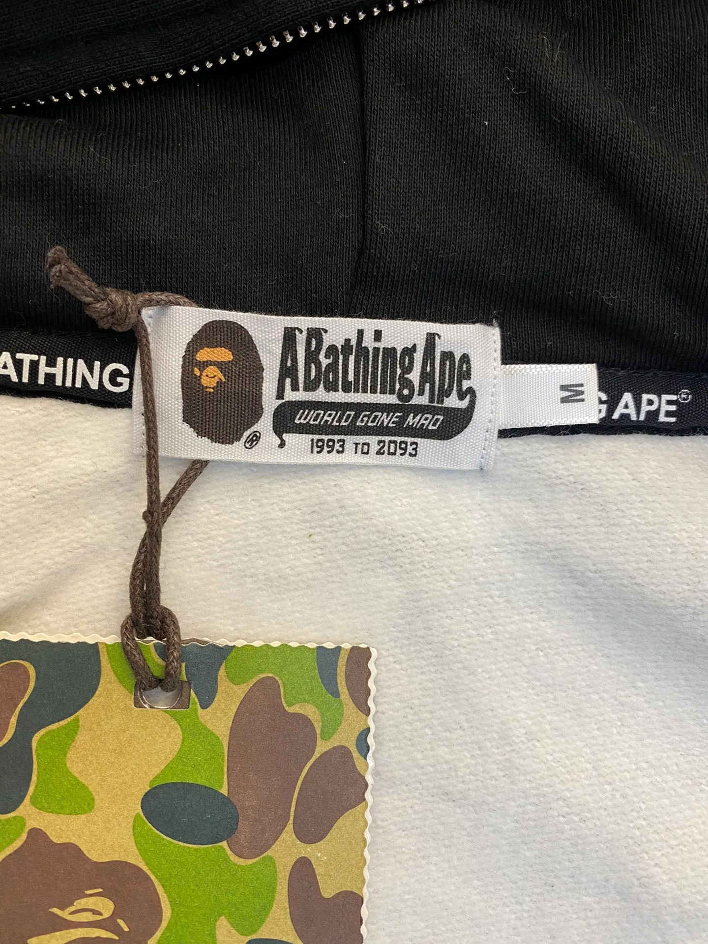 💰440 BAPE double hood camouflage luminous classic design printing custom fabrics couple model: S—XXL [gray white]