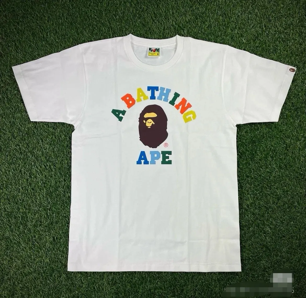 P110 001179 BAPE SS22 Colors College Tee chest printed round neck short-sleeved T-shirt, same style for men and women, size smlxlxxl, black and white
