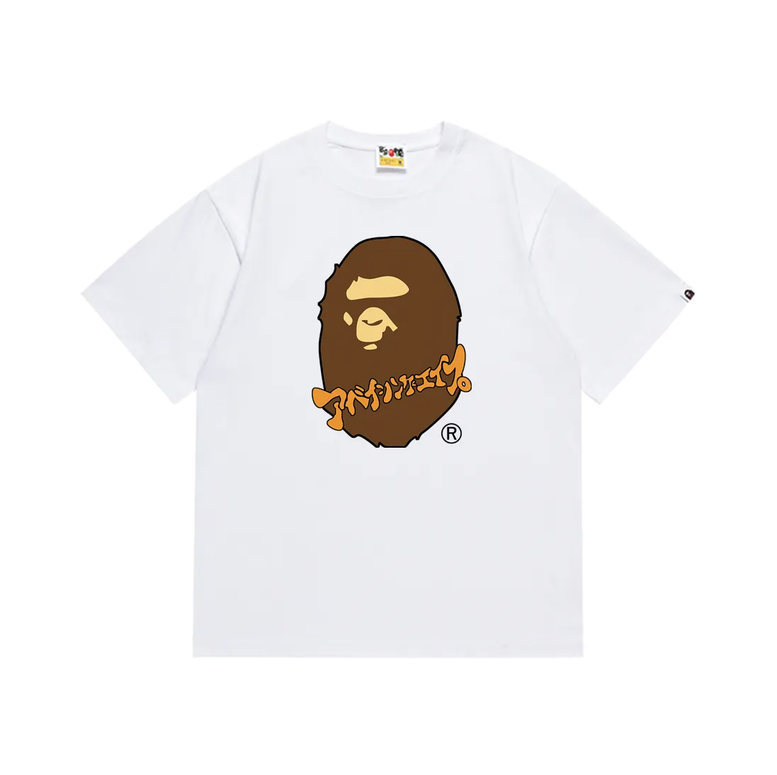 SC188#p110💰 (Top version) BAPE Japanese Katakana printed short-sleeved T-shirt made of 260 grams of high-quality high-woven pure cotton fabric, double yarn combed, soft and non-pilling, imported environmentally friendly printing glue, bright and three-dimensional pattern, quality 💥Same style for men and women, the upper body is fashionable Color: White Purple Gray Size: S M L XL XXL