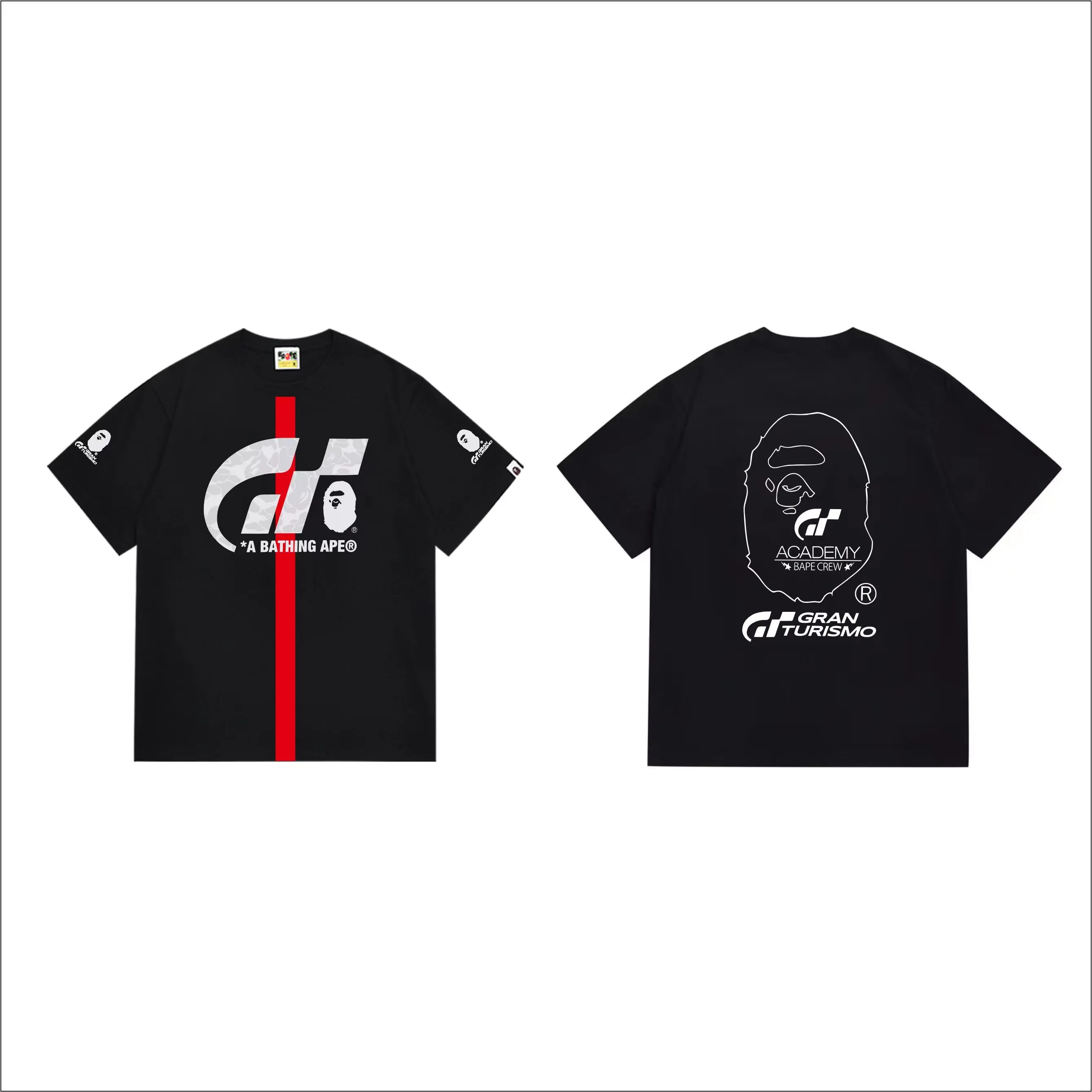 SC278#p110💰 (top version) BAPE uses 260 grams of high-quality high-weave pure cotton fabric, double yarn combed, soft texture and no pilling, imported environmentally friendly printing glue, bright and three-dimensional pattern, quality 💥Same style for men and women, the upper body is fashionable Color: black white Size: S M L XL XXL