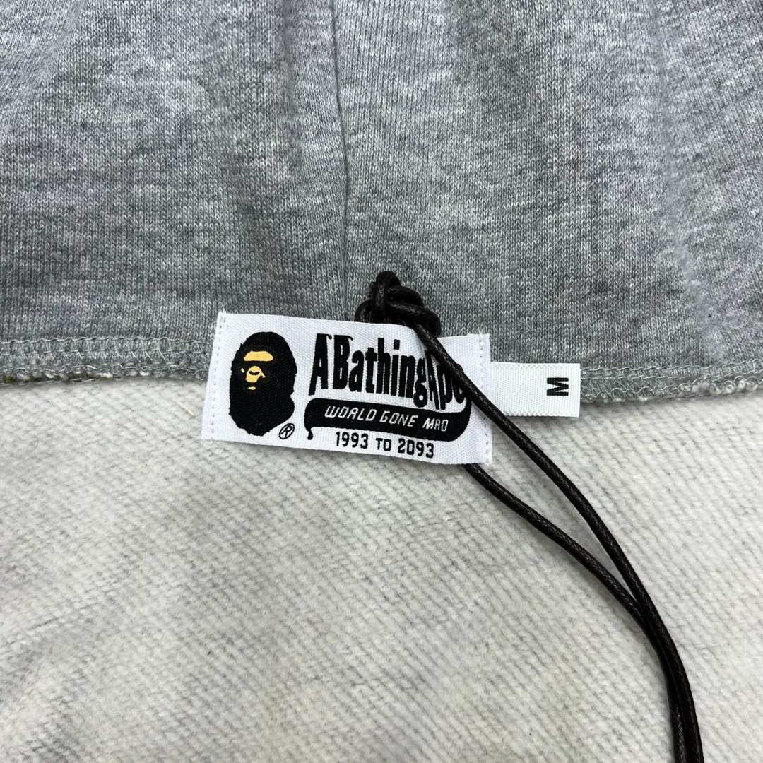 💰380 Bape first year limited classic shark green camouflage design shark jacket Couple style: S—XXL [Black Gray]