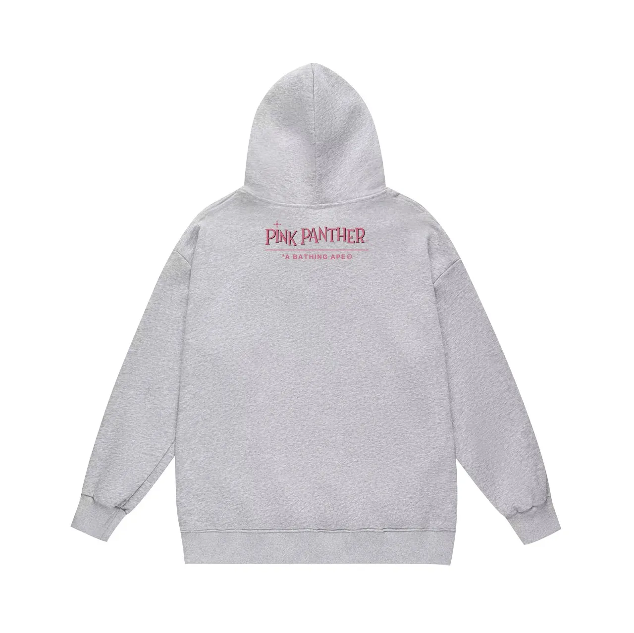 P160 model number SC781# terry 80 plus velvet 90 (top version) BAPE KIDS co-branded pink panther ape head print hooded sweatshirt. Made of 380 grams of large terry (drop shoulder large version) fabric. The texture is soft and non-pilling. Imported environmentally friendly printing glue. The pattern is bright and three-dimensional. Quality💥Same style for men and women. The upper body is trendy. Color: black white gray Size: S M L XL XXL