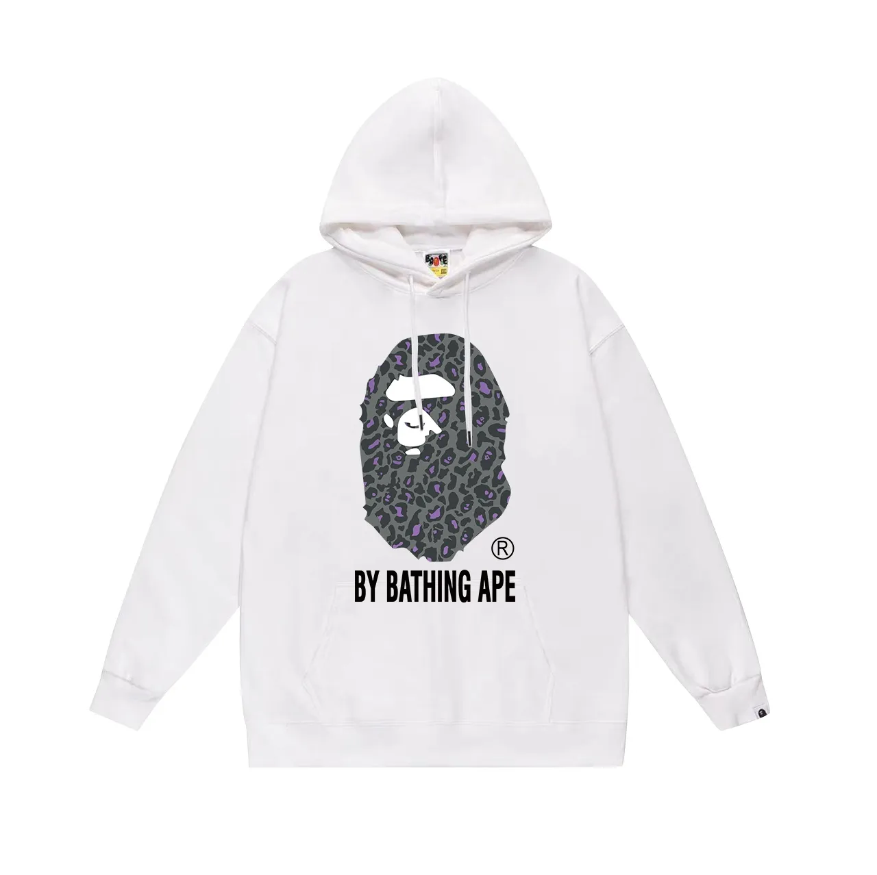 Model No. SC627#terry p160 plus velvet p180💰(top version) BAPE✖️leopard print camouflage great ape letter print hooded sweatshirt Made of 380g large terry 430g silver fox velvet (drop shoulder large version) fabric, soft texture and no pilling, imported environmentally friendly printing glue, bright and three-dimensional pattern, quality💥same style for men and women, the upper body is trendy Color: black white gray Size: S M L XL XXL