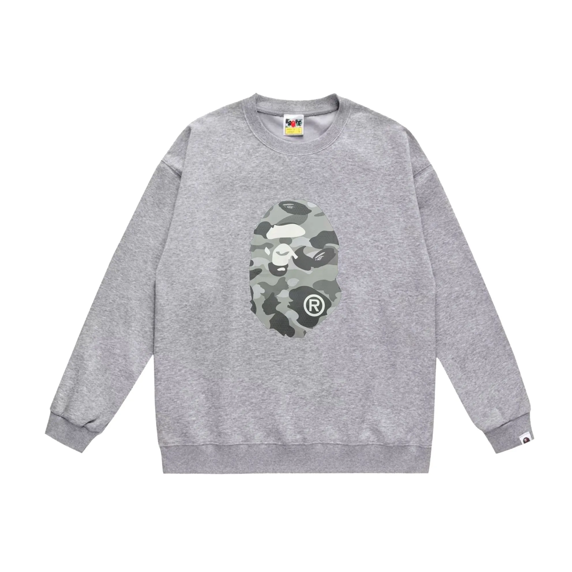 P170 model number SC552# terry 80 plus velvet 85 (top version) BAPE honeycomb camouflage letters great ape head print pattern round neck sweatshirt Made of 350g large terry (drop shoulder large version) fabric, soft texture and no pilling Imported environmentally friendly printing glue The pattern is bright and three-dimensional Quality 💥Same style for men and women The upper body is trendy Color: black gray white gray gray gray black blue white blue gray blue Size: S M L XL XXL