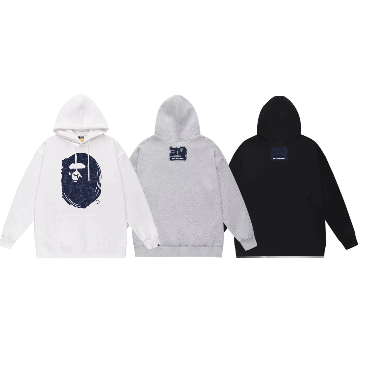 P160 model number SC773# terry 80 plus velvet 90 (top version) BAPE Monkey Head 30th anniversary limited edition camouflage hooded sweatshirt. Made of 380g large terry (drop shoulder large version) fabric. The texture is soft and non-pilling. Imported environmentally friendly printing glue. The pattern is bright and three-dimensional. Quality 💥Same style for men and women. The upper body is trendy. Color: black green white green gray green black red white red gray red black blue white blue Gray blue Size: S M L XL XXL
