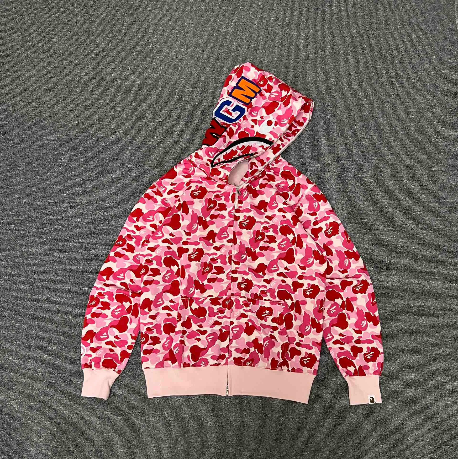 💰380 BAPE abc camo shark 980g pure cotton custom fabric See details for guaranteed goods Couple model: S—XXL [Blue Green Pink]
