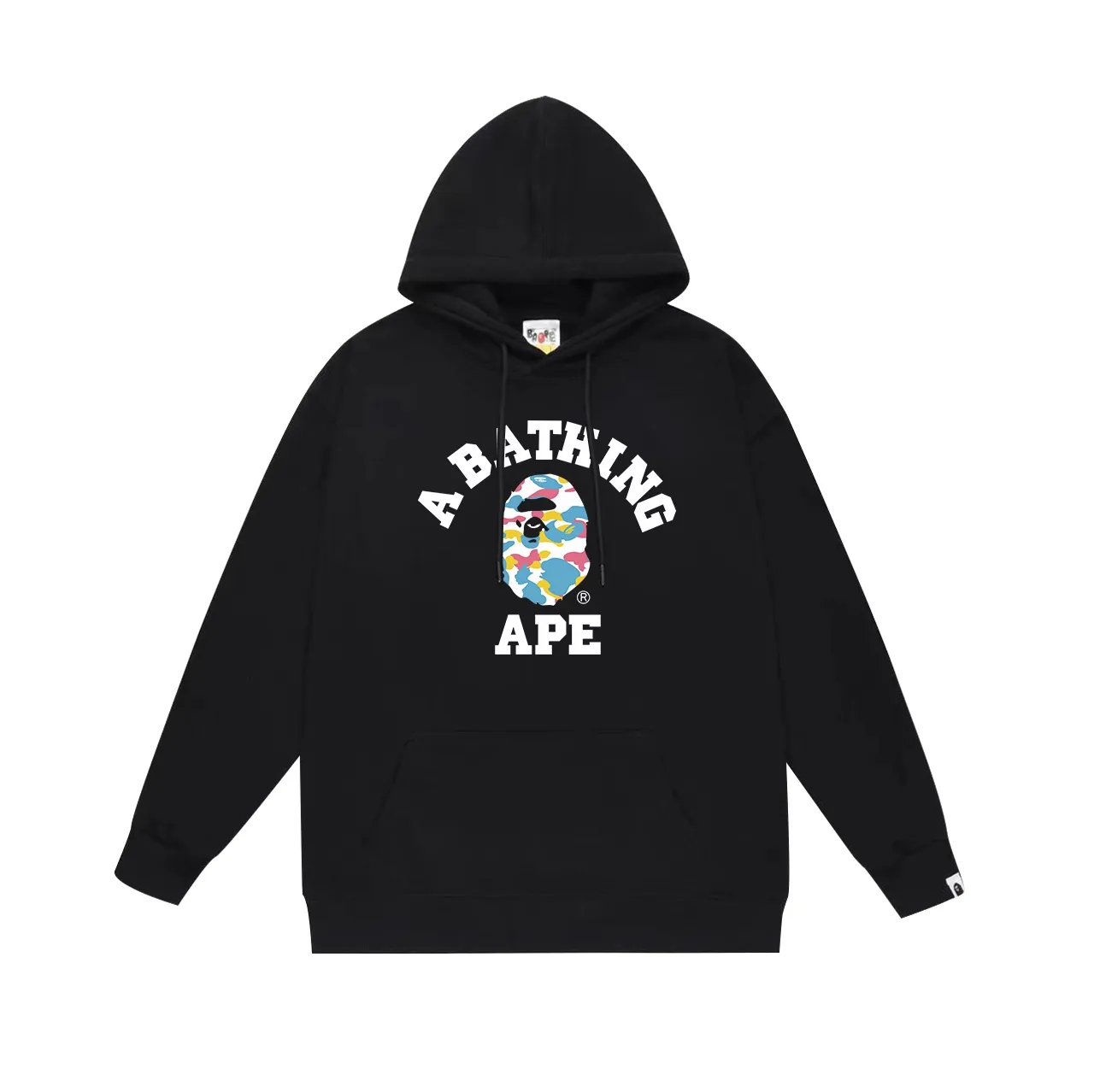 Model No. SC656#terry p160 plus velvet p180💰 (top version) BAPE ape head letter printed hooded sweatshirt. Made of 380g large terry 430g silver fox velvet (drop shoulder large version) fabric. The texture is soft and non-pilling. Imported environmentally friendly printing glue. The pattern is bright and three-dimensional. Quality💥Same style for men and women. The upper body is trendy. Color: black white gray Size: S M L XL XXL