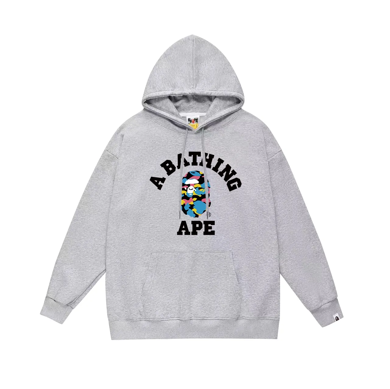 Model No. SC656#terry p160 plus velvet p180💰 (top version) BAPE ape head letter printed hooded sweatshirt. Made of 380g large terry 430g silver fox velvet (drop shoulder large version) fabric. The texture is soft and non-pilling. Imported environmentally friendly printing glue. The pattern is bright and three-dimensional. Quality💥Same style for men and women. The upper body is trendy. Color: black white gray Size: S M L XL XXL