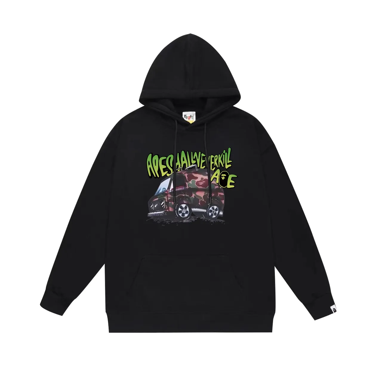 Model No. SC703# terry p160 plus velvet p180💰 (top version) BAPE camouflage car graffiti ape head letter printed hooded sweatshirt. Made of 380g large terry 430g silver fox velvet (drop shoulder large version) fabric. The texture is soft and non-pilling. Imported environmentally friendly printing glue. The pattern is bright and three-dimensional. Quality💥Same style for men and women. The upper body is trendy. Color: black white gray Size: S M L XL XXL