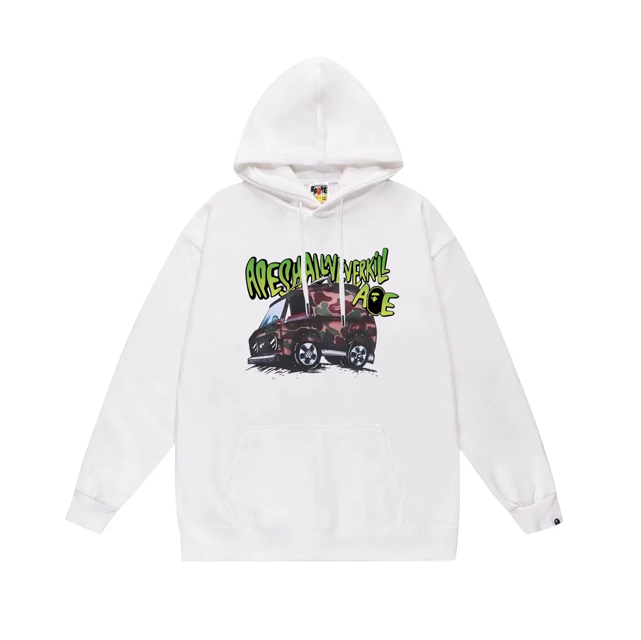 Model No. SC703# terry p160 plus velvet p180💰 (top version) BAPE camouflage car graffiti ape head letter printed hooded sweatshirt. Made of 380g large terry 430g silver fox velvet (drop shoulder large version) fabric. The texture is soft and non-pilling. Imported environmentally friendly printing glue. The pattern is bright and three-dimensional. Quality💥Same style for men and women. The upper body is trendy. Color: black white gray Size: S M L XL XXL