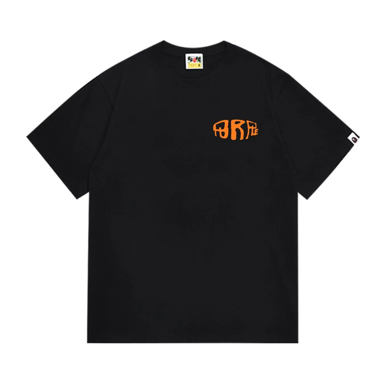 SC1017#p110💰 (top version) BAPE uses 260 grams of high-quality high-weave pure cotton fabric, double yarn combed, soft texture and no pilling, imported environmentally friendly printing glue, bright and three-dimensional pattern, quality 💥Same style for men and women, the upper body is fashionable Color: Black White Size: S M L XL XXL