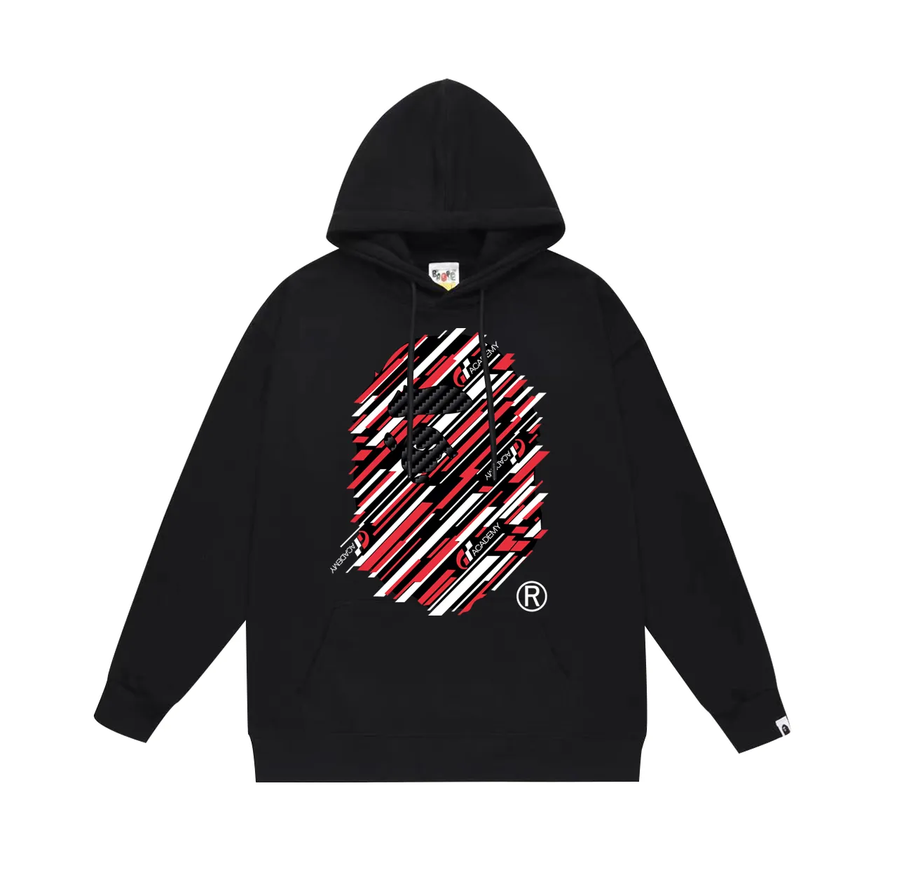 Model No. SC752#terry p160 plus velvet 180💰 (top version) BAPE×GT co-branded twill ape head pattern hooded sweatshirt. Made of 380g large terry (drop shoulder large version) fabric. The texture is soft and non-pilling. Imported environmentally friendly printing glue. The pattern is bright and three-dimensional. Quality💥Same style for men and women. The upper body is trendy. Color: black white gray Size: S M L XL XXL