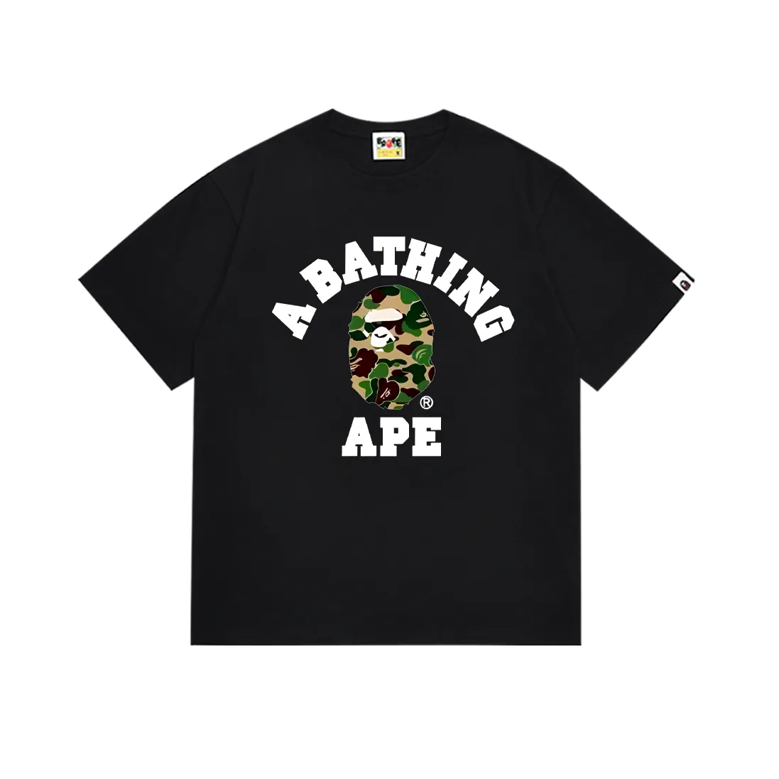 SC266#p110💰 (top version) BAPE ape head classic letter camouflage printed short-sleeved T-shirt Made of 260 grams of high-quality high-weave pure cotton fabric, double yarn combed, soft and non-pilling texture, imported environmentally friendly printing glue, bright and three-dimensional pattern, quality 💥Same style for men and women, the upper body is fashionable Color: black blue black pink black green white blue white pink white green Size: S M L XL XXL