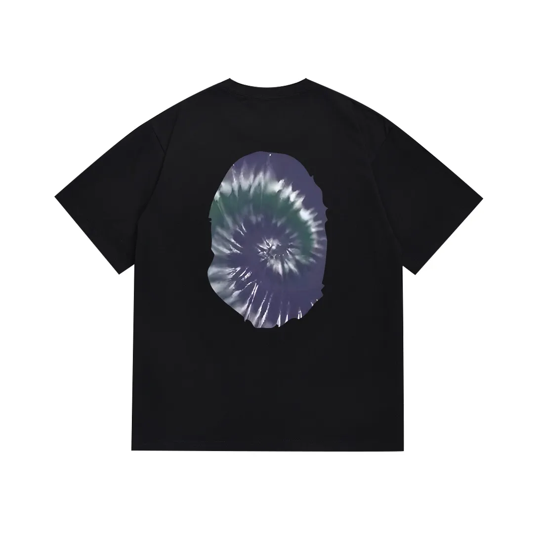 SC107#p110💰 (top version) BAPE tie-dyed ape head print short-sleeved T-shirt. Made of 260 grams of high-quality high-weave pure cotton fabric. Double yarn combed, soft texture and no pilling. Imported environmentally friendly printing glue. Bright and three-dimensional pattern. Quality💥Same style for men and women. The upper body is trendy. Color: black white. Size: S M L XL XXL