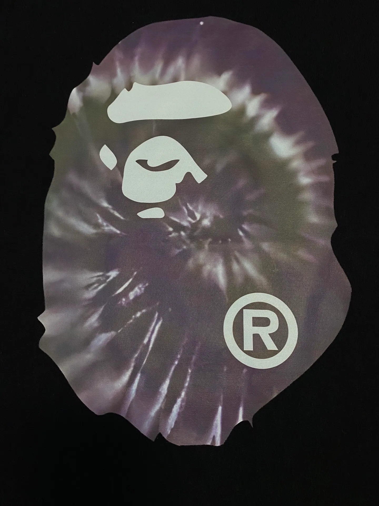 SC107#p110💰 (top version) BAPE tie-dyed ape head print short-sleeved T-shirt. Made of 260 grams of high-quality high-weave pure cotton fabric. Double yarn combed, soft texture and no pilling. Imported environmentally friendly printing glue. Bright and three-dimensional pattern. Quality💥Same style for men and women. The upper body is trendy. Color: black white. Size: S M L XL XXL