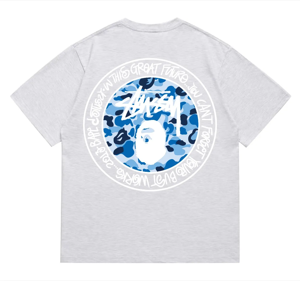 SC218#p110💰 (Top version) BAPE×Stussy co-branded Stussy letter ape print T-shirt Made of 260 grams of high-quality high-weave cotton fabric, double yarn combed, soft and non-pilling, imported environmentally friendly printing glue, bright and three-dimensional pattern, quality 💥Same style for men and women, the upper body is fashionable Color: black and white print, gray and white print, pink and white print, red and white print, white and black print, gray and black print, red and black print Pink and black print Size: S M L XL XXL