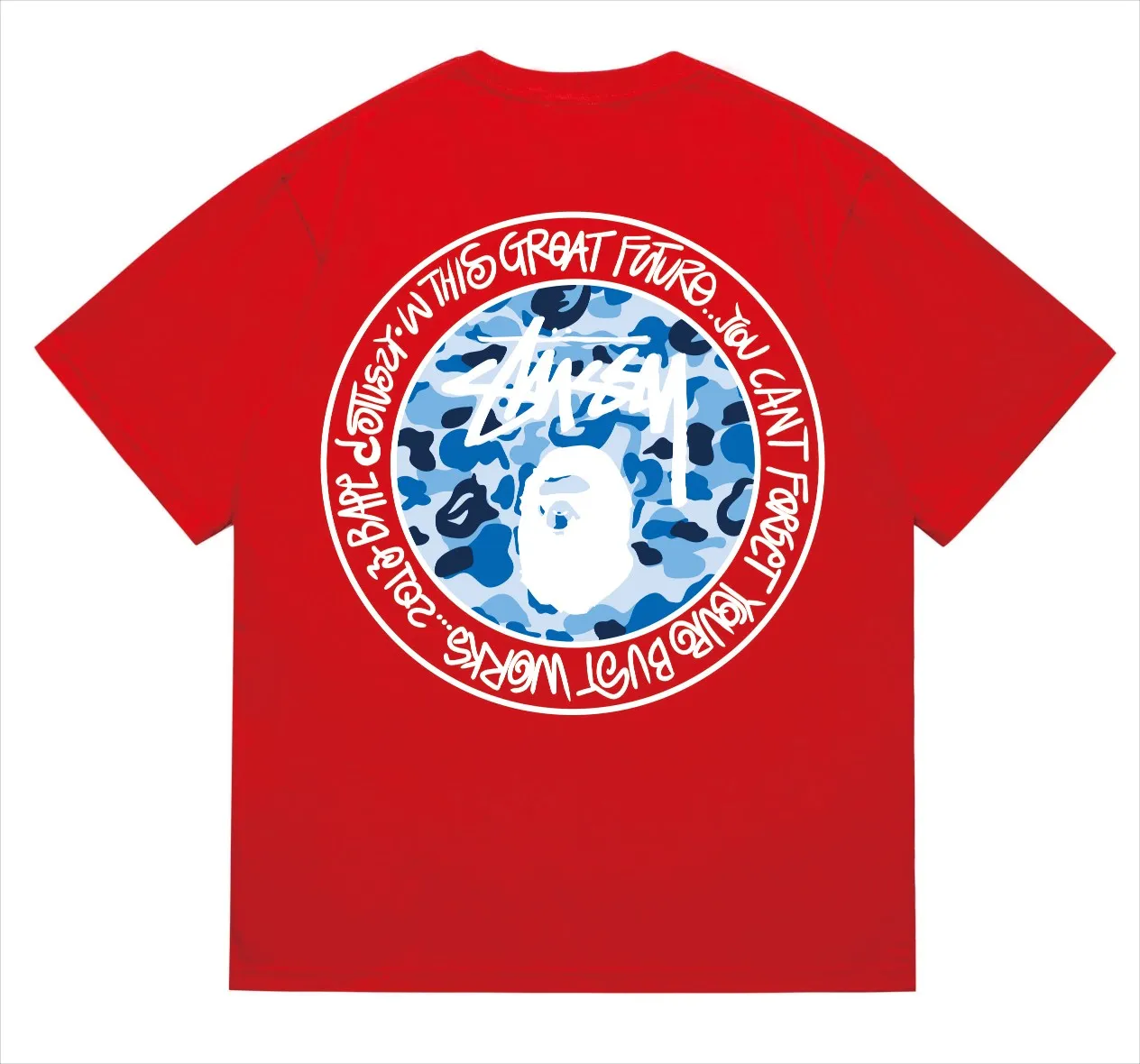 SC218#p110💰 (Top version) BAPE×Stussy co-branded Stussy letter ape print T-shirt Made of 260 grams of high-quality high-weave cotton fabric, double yarn combed, soft and non-pilling, imported environmentally friendly printing glue, bright and three-dimensional pattern, quality 💥Same style for men and women, the upper body is fashionable Color: black and white print, gray and white print, pink and white print, red and white print, white and black print, gray and black print, red and black print Pink and black print Size: S M L XL XXL