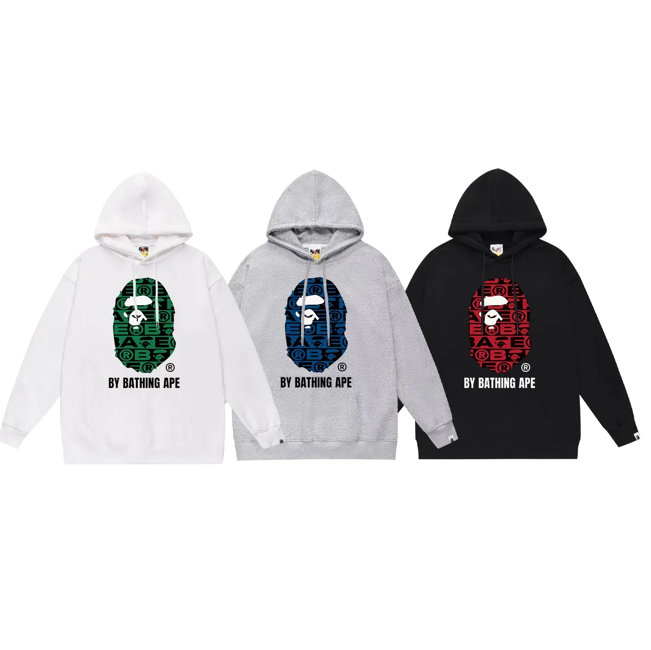 Model No. SC720# Terry p160 plus velvet 180💰 (top version) BAPE camouflage ape head letter printed hooded sweatshirt Made of 380g large terry (drop shoulder large version) fabric, soft texture and no pilling Imported environmentally friendly printing glue The pattern is bright and three-dimensional Quality💥Same style for men and women The upper body is trendy Color: black white gray Size: S M L XL XXL