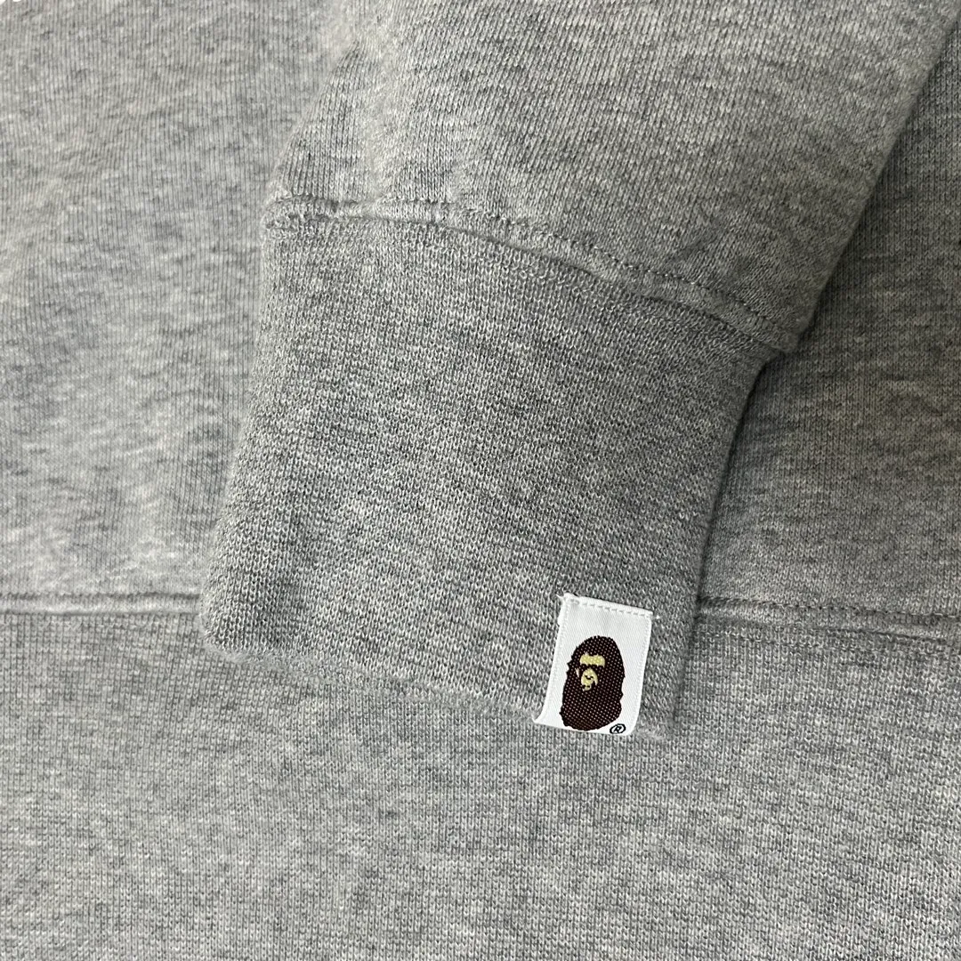 💰250 BAPE camouflage ape head letter print round neck sweatshirt Customized fabric high quality 420g pure cotton weight Couple model: S-XXL [black gray]