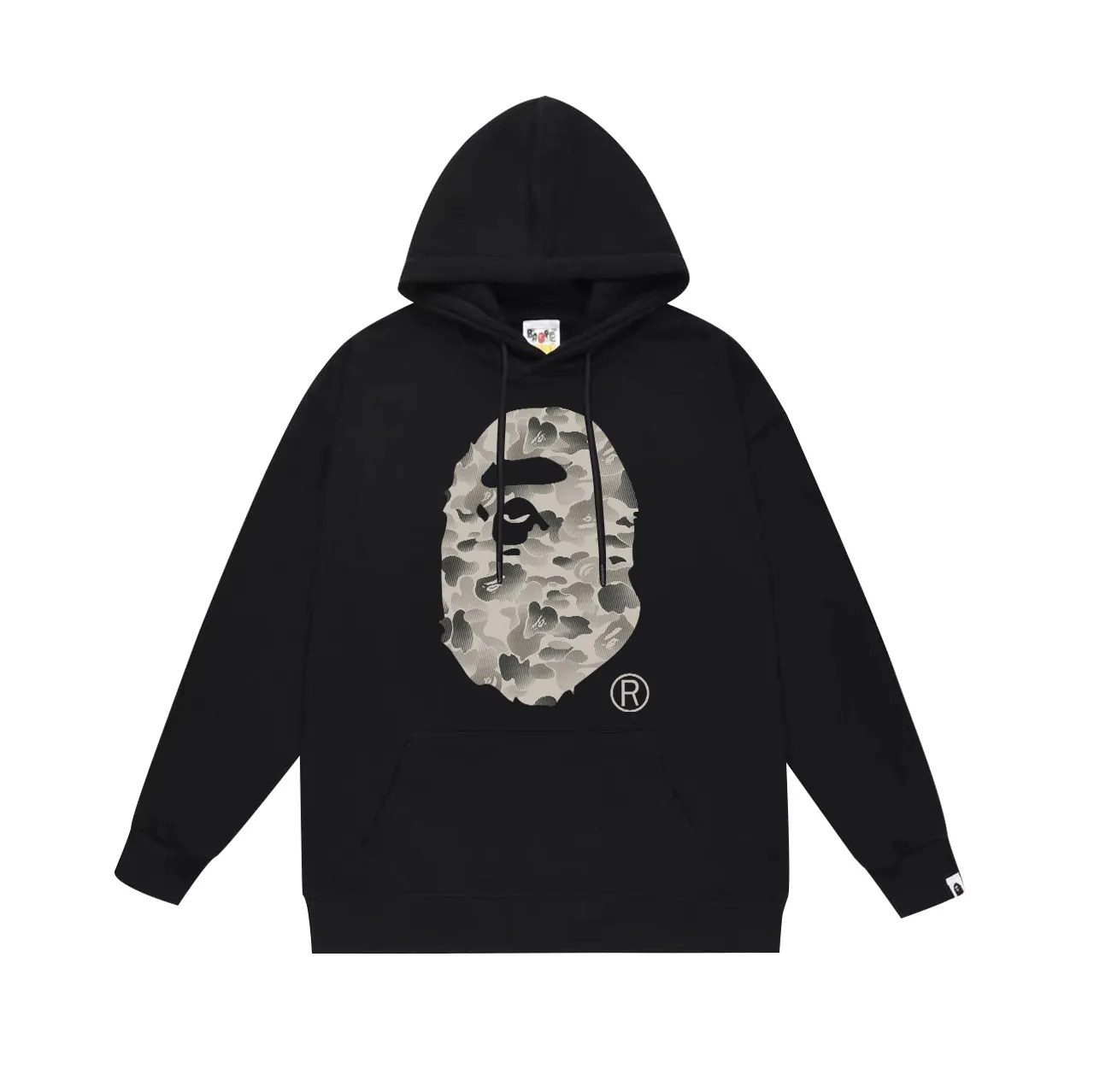 Model No. SC642# terry p160 plus velvet p180💰 (top version) BAPE 10th anniversary limited ink camouflage great ape print hooded sweatshirt. Made of 380g large terry 430g silver fox velvet (off-shoulder large version) fabric. The texture is soft and non-pilling. Imported environmentally friendly printing glue. The pattern is bright and three-dimensional. Quality💥Same style for men and women. The upper body is trendy. Color: black white gray Size: S M L XL XXL