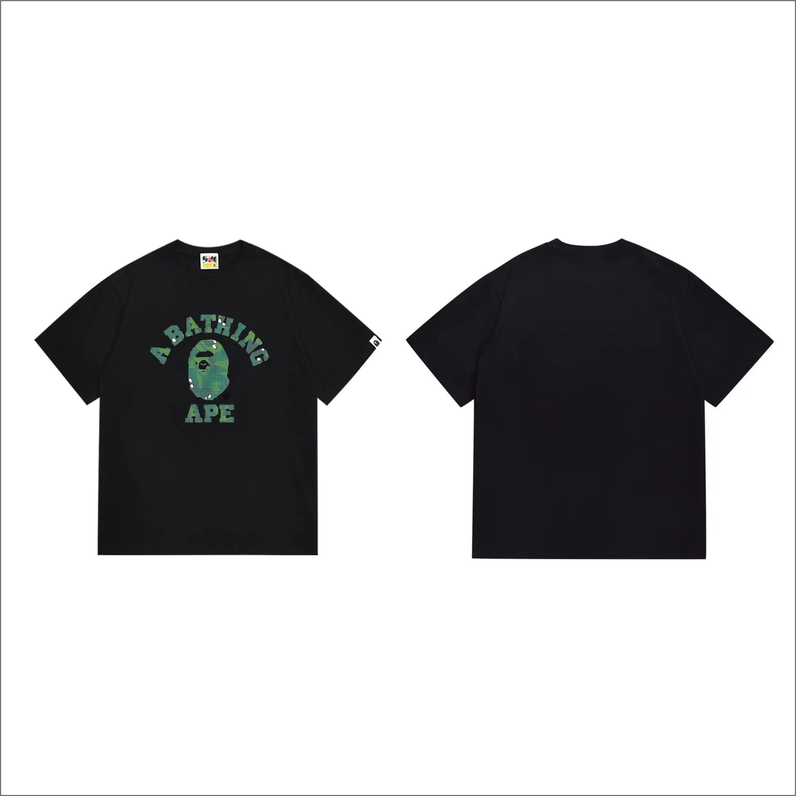SC1001#p110💰 (top version) BAPE uses 260 grams of high-quality high-weave pure cotton fabric, double yarn combed, soft and non-pilling texture, imported environmentally friendly printing glue, bright and three-dimensional pattern, quality 💥Same style for men and women, the upper body is fashionable Color: black white Size: S M L XL XXL
