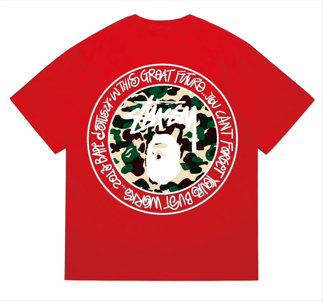 SC219#p110💰 (top version) BAPE×Stussy co-branded Stussy letter ape print T-shirt Made of 260 grams of high-quality high-weave pure cotton fabric, double yarn combed, soft texture without pilling, imported environmentally friendly printing glue, bright and three-dimensional pattern, quality 💥Same style for men and women, the upper body is fashionable Color: black and white print, gray and white print, pink and white print, red and white print, white and black print, gray and black print, red and black print Pink and black print Size: S M L XL XXL