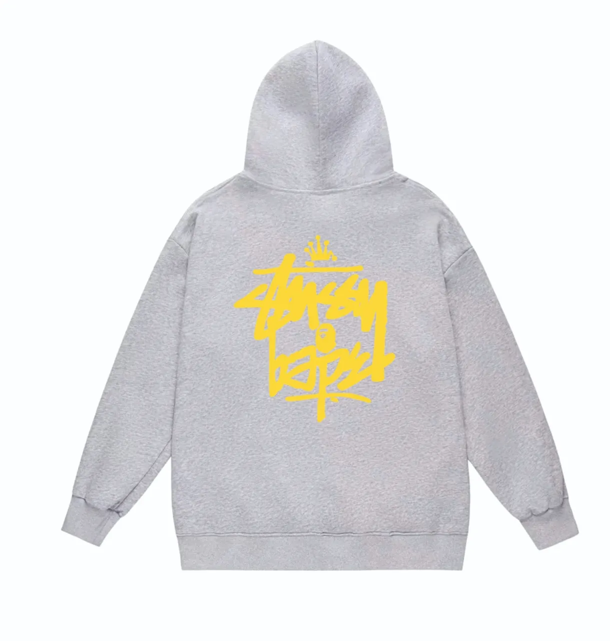 P160 model number SC808# terry 80 plus velvet 90 (top version) BAPE×STUSSY co-branded Stussy letter printed hooded sweatshirt. Made of 380g large terry (drop shoulder large version) fabric, soft texture and no pilling. Imported environmentally friendly printing glue. Bright and three-dimensional pattern. Quality💥Same style for men and women. The upper body is trendy. Color: black and white, white and black, gray and black, black and yellow, white and yellow, gray and yellow, black and red, white and red. Gray red Size: S M L XL XXL