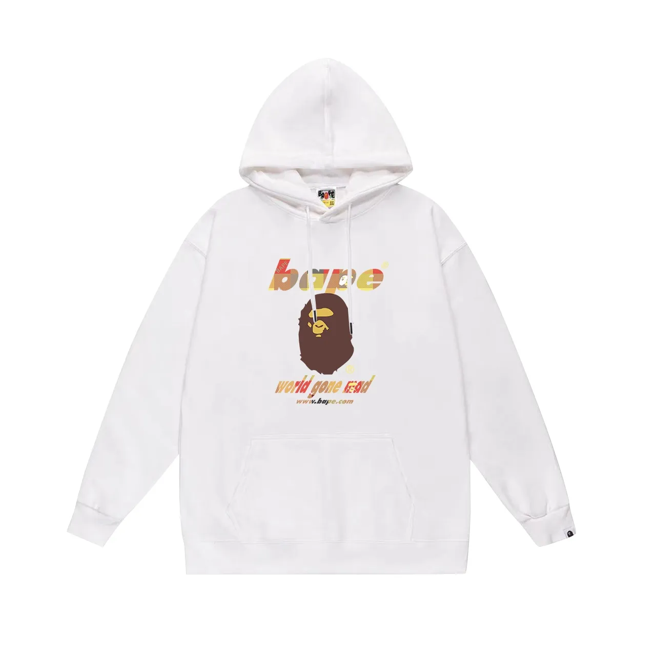 Model No. SC671#terry p160 plus velvet p180💰 (top version) BAPE ape-man head classic letter print hooded sweatshirt. Made of 380g large terry 430g silver fox velvet (drop shoulder large version) fabric. The texture is soft and non-pilling. Imported environmentally friendly printing glue. The pattern is bright and three-dimensional. Quality💥Same style for men and women. The upper body is trendy. Color: black white gray Size: S M L XL XXL