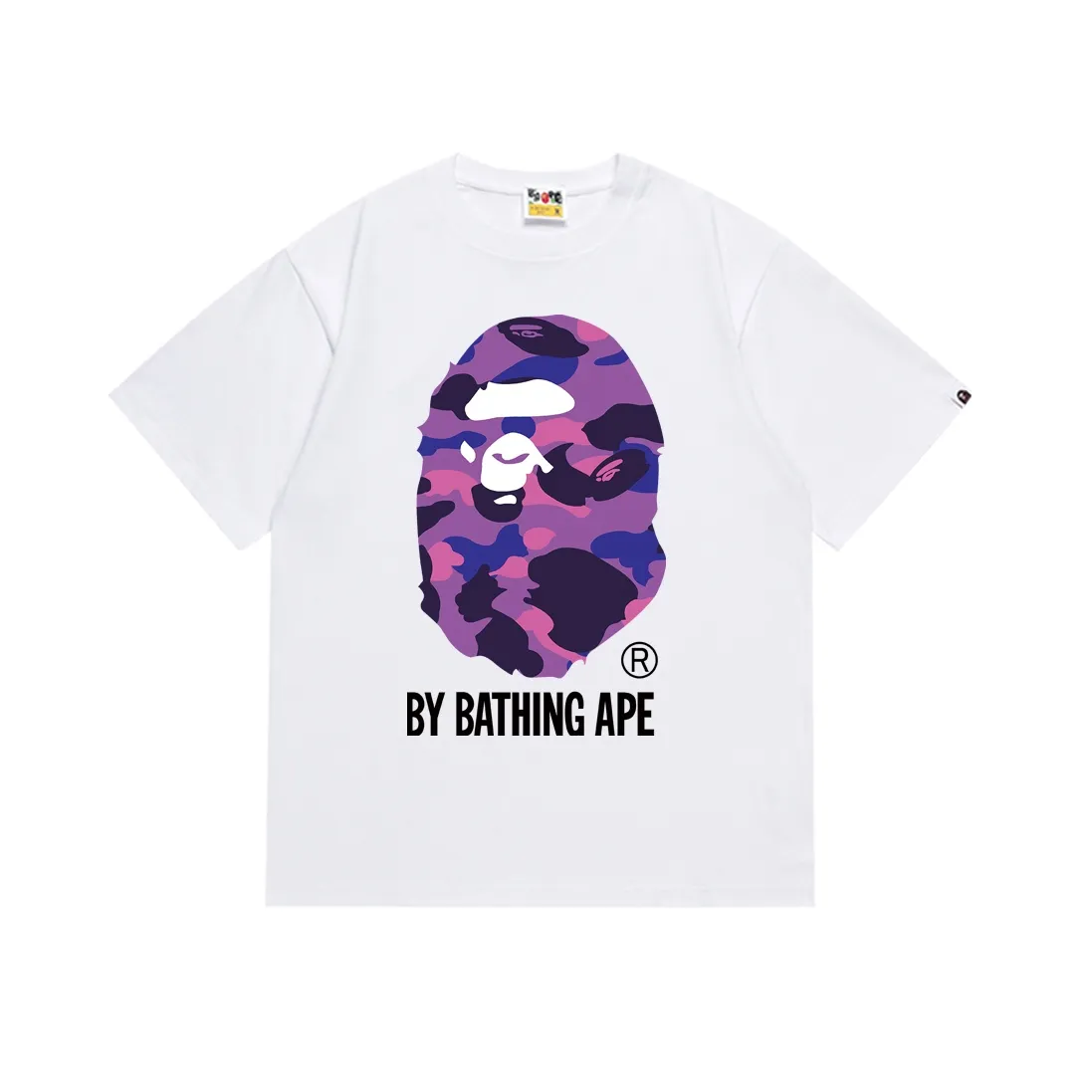 SC155#p110💰 (top version) BAPE multi-color ape head pattern printed short-sleeved T-shirt Made of 260 grams of high-quality high-weave pure cotton fabric, double yarn combed, soft texture and no pilling Imported environmentally friendly printing glue, bright and three-dimensional pattern, quality 💥Same style for men and women, the upper body is fashionable Color: black white Size: S M L XL XXL