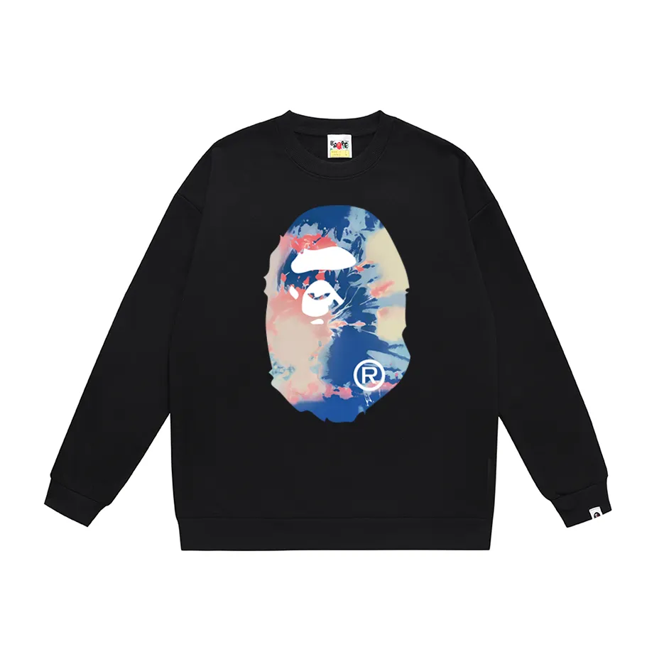 P170 model number SC315# terry 80 plus velvet 85 (top version) BAPE ape head letter printed round neck sweatshirt. Made of 350 grams of large terry (large version with dropped shoulders) fabric. The texture is soft and non-pilling. Imported environmentally friendly printing glue. The pattern is bright and three-dimensional. Quality💥Same style for men and women. The upper body is trendy. Color: black white gray Size: S M L XL XXL