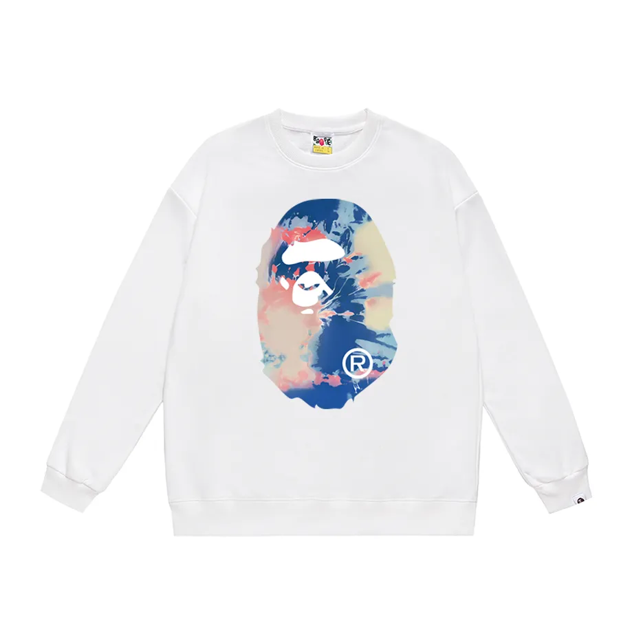 P170 model number SC315# terry 80 plus velvet 85 (top version) BAPE ape head letter printed round neck sweatshirt. Made of 350 grams of large terry (large version with dropped shoulders) fabric. The texture is soft and non-pilling. Imported environmentally friendly printing glue. The pattern is bright and three-dimensional. Quality💥Same style for men and women. The upper body is trendy. Color: black white gray Size: S M L XL XXL