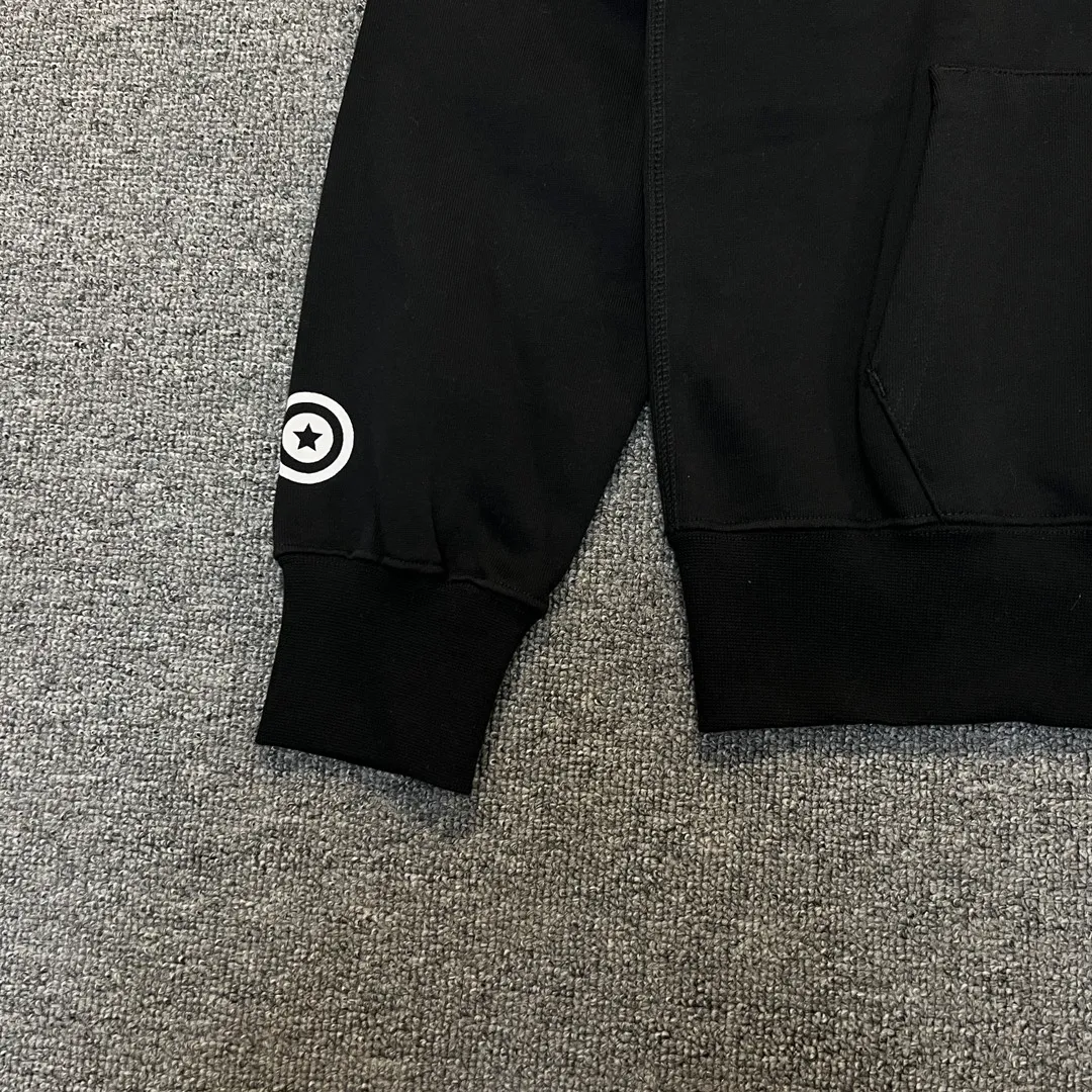 💰380 BAPE SHARK FULL ZIP solid color embroidered shark zipper sweatshirt jacket ZP version correct version 980g weight pure cotton custom fabric Couple style: S—XXL [black gray]