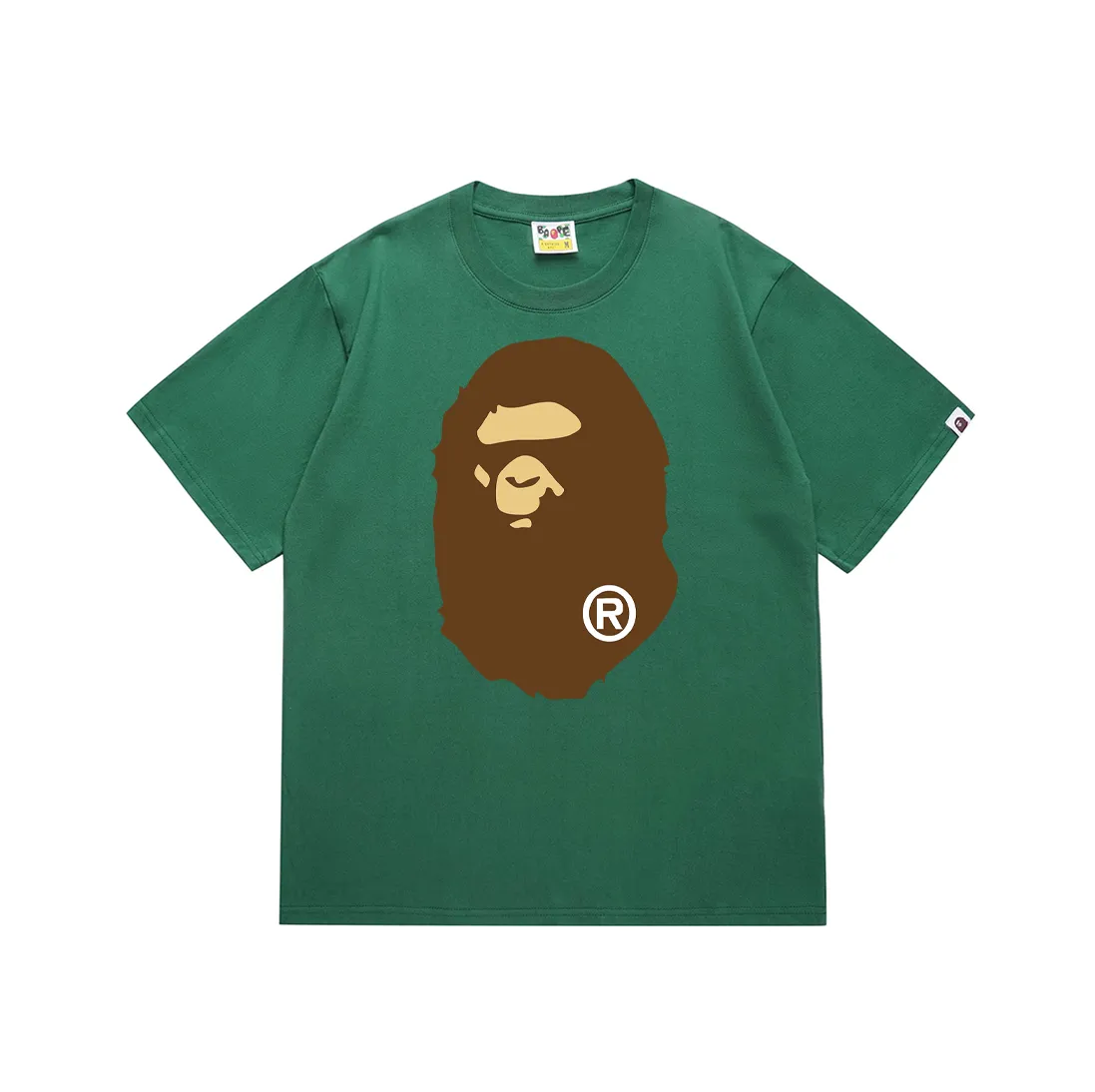 SC175#p110💰 (Top version) BAPE classic front and back great ape head printed short-sleeved T-shirt Made of 260 grams of high-quality high-weave pure cotton fabric, double yarn combed, soft texture without pilling, imported environmentally friendly printing glue, bright and three-dimensional pattern, quality 💥unisex style, the upper body is trendy Color: black, white, apricot, green, red, purple, pink, dark gray, coffee, fluorescent green, floral gray, grass green, raspberry Burgundy Lake Blue Sky Blue Khaki Navy Blue Klein Blue Dragon Fruit Color Size: S M L XL XXL