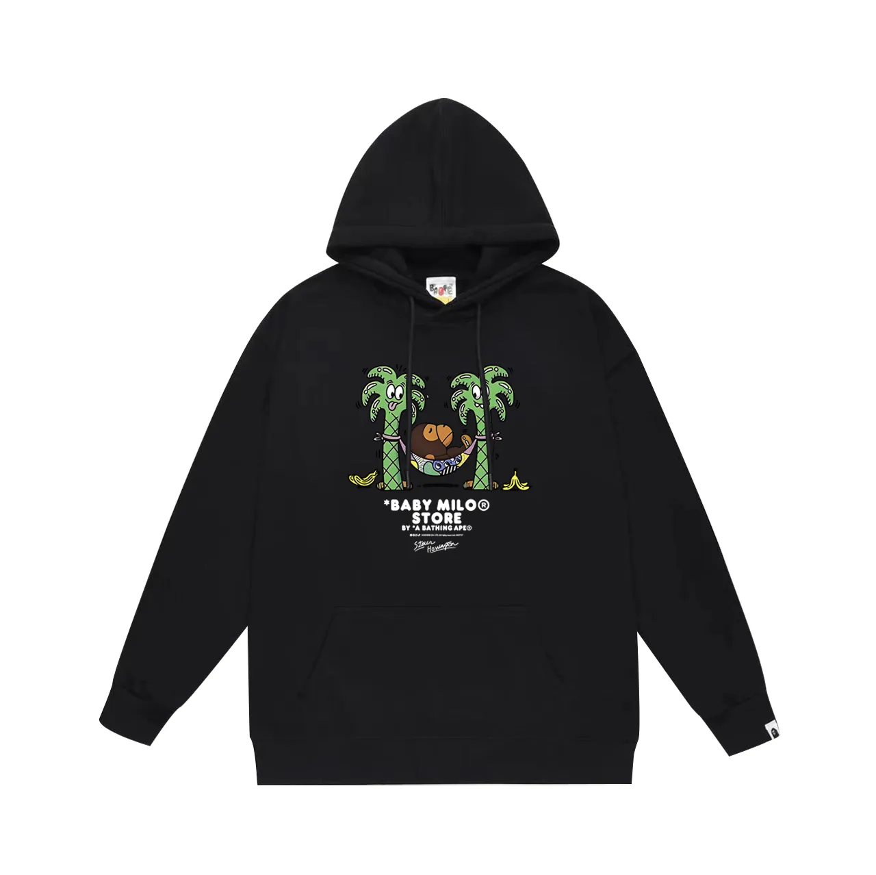 P160 model number SC790# terry 80 plus velvet 90 (top version) BAPE lazy monkey cartoon animation pattern printed hooded sweatshirt. Made of 380 grams of large terry (drop shoulder large version) fabric. The texture is soft and non-pilling. Imported environmentally friendly printing glue. The pattern is bright and three-dimensional. Quality💥Same style for men and women. The upper body is trendy. Color: black white gray Size: S M L XL XXL