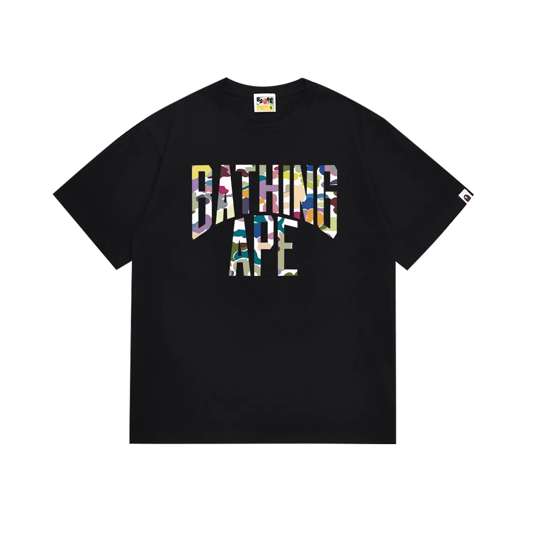 SC091#p110💰 (top version) BAPE multi-color camouflage printed pattern letter short-sleeved T-shirt Made of 260 grams of high-quality high-weave pure cotton fabric, double yarn combed, soft texture and no pilling Imported environmentally friendly printing glue, bright and three-dimensional pattern, quality 💥Same style for men and women, the upper body is fashionable Color: black white Size: S M L XL XXL