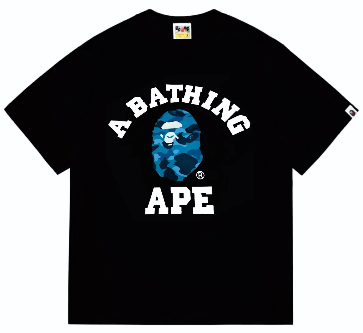SC251#p110💰 (Top version) BAPE honeycomb camouflage letter ape head printed short-sleeved T-shirt Made of 260 grams of high-quality high-weave pure cotton fabric, double yarn combed, soft texture and no pilling Imported environmentally friendly printing glue, bright and three-dimensional pattern, quality 💥Same style for men and women, the upper body is fashionable Color: black and blue, white and blue, black and gray, white and gray Size: S M L XL XXL