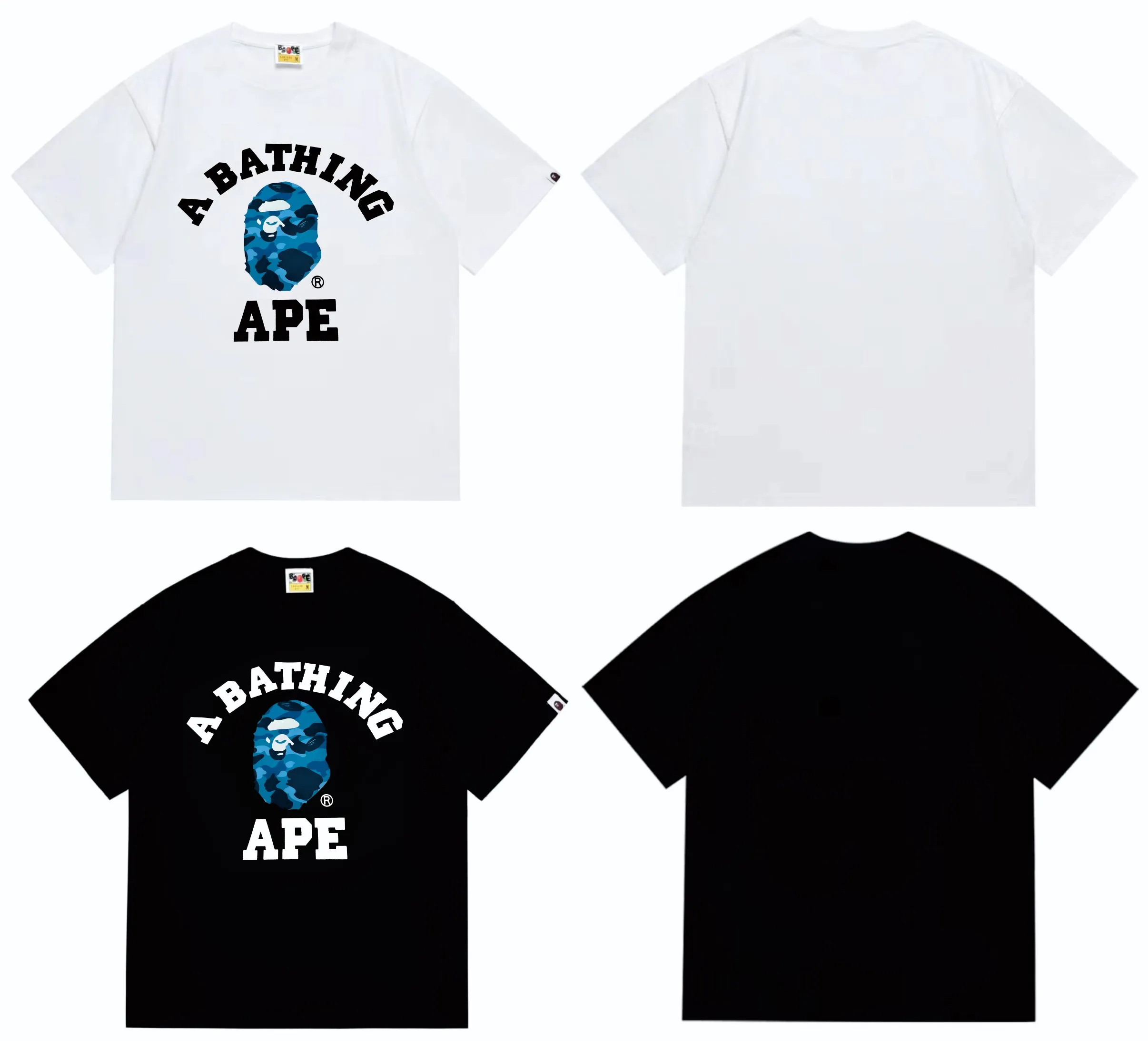 SC251#p110💰 (Top version) BAPE honeycomb camouflage letter ape head printed short-sleeved T-shirt Made of 260 grams of high-quality high-weave pure cotton fabric, double yarn combed, soft texture and no pilling Imported environmentally friendly printing glue, bright and three-dimensional pattern, quality 💥Same style for men and women, the upper body is fashionable Color: black and blue, white and blue, black and gray, white and gray Size: S M L XL XXL