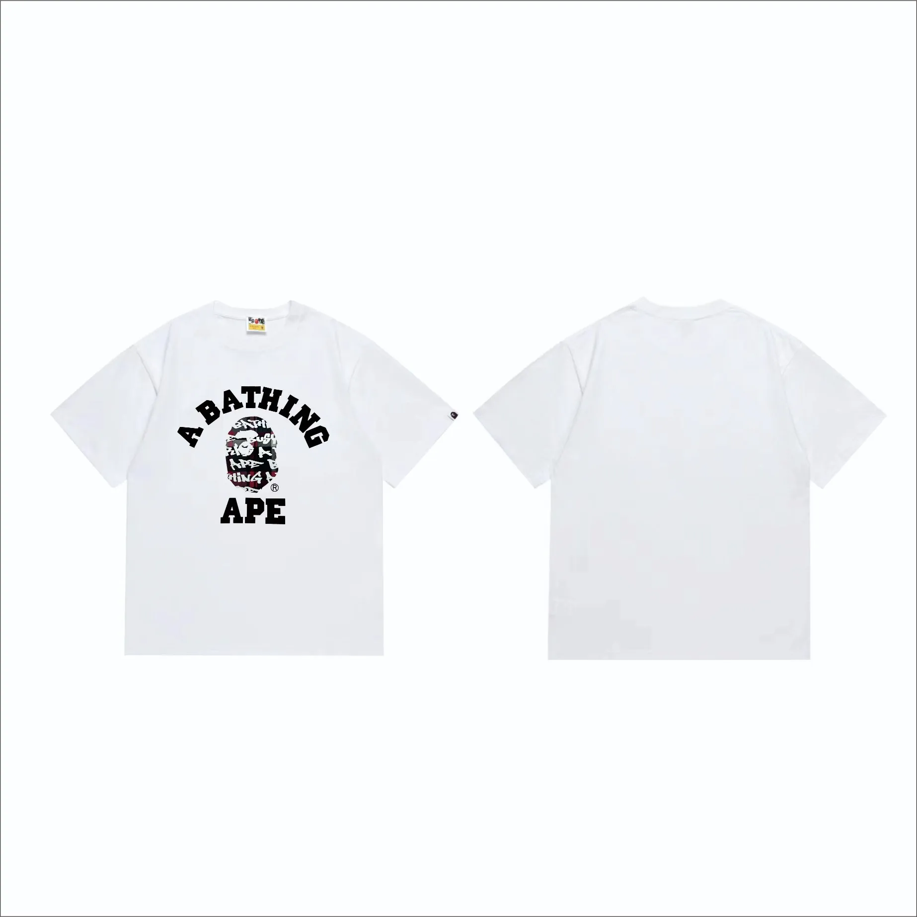 SC259#p110💰 (top version) BAPE ape head letter print graffiti plaid pattern short-sleeved T-shirt Made of 260 grams of high-quality high-weave pure cotton fabric, double yarn combed, soft texture and no pilling Imported environmentally friendly printing glue, bright and three-dimensional pattern, quality 💥Same style for men and women, the upper body is fashionable Color: black and blue, white and blue, black and red, white and red Size: S M L XL XXL