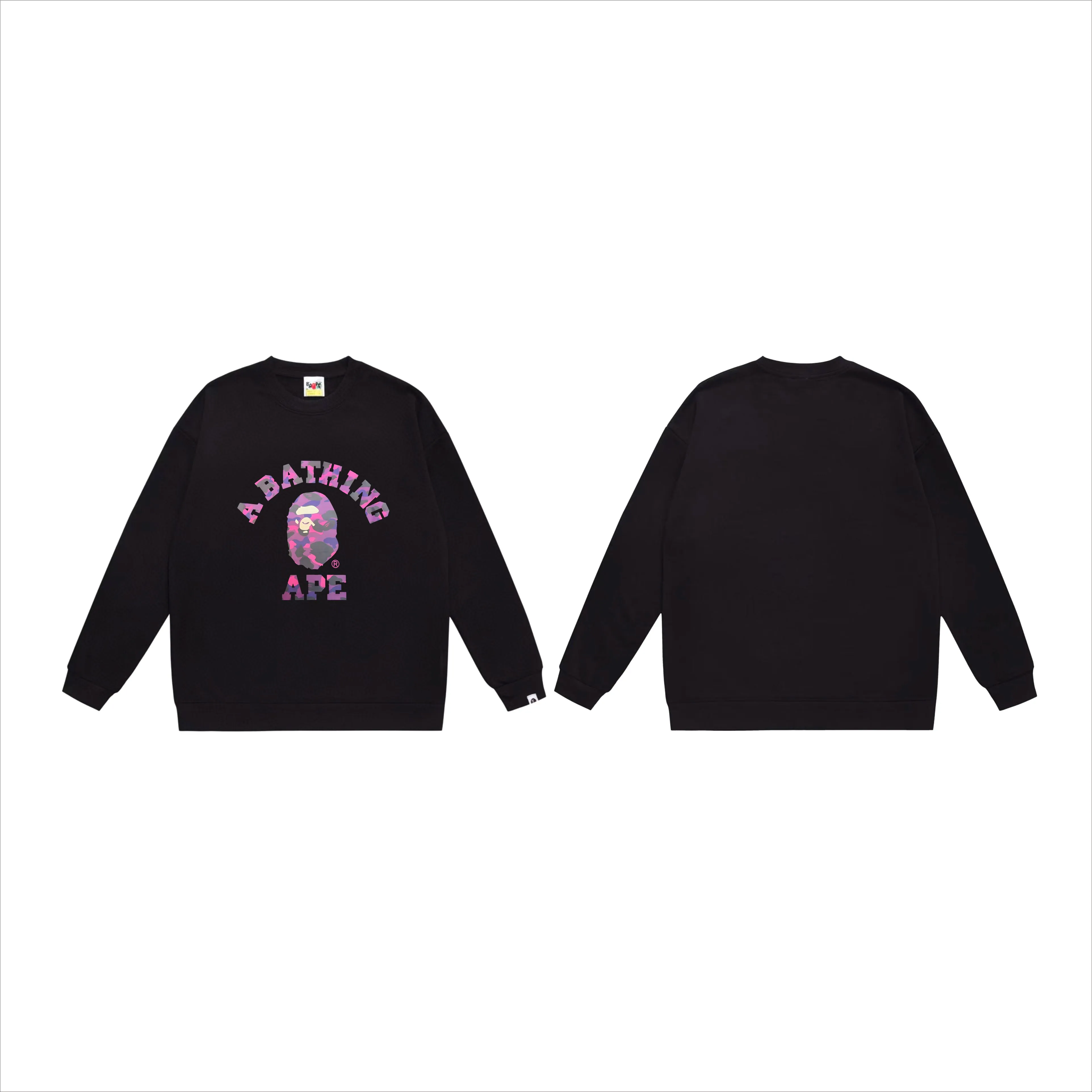 P170 model number SC549# terry 80 plus velvet 85 (top version) BAPE camouflage ape head letter print pattern round neck sweatshirt Made of 350g large terry (drop shoulder large version) fabric, soft texture and no pilling Imported environmentally friendly printing glue, bright and three-dimensional pattern, quality 💥Same style for men and women, the upper body is fashionable Color: black camouflage white camouflage gray camouflage black and red white red gray red black blue white blue Gray blue Black purple White purple Gray purple Black and yellow White and yellow Gray and yellow Size: S M L XL XXL