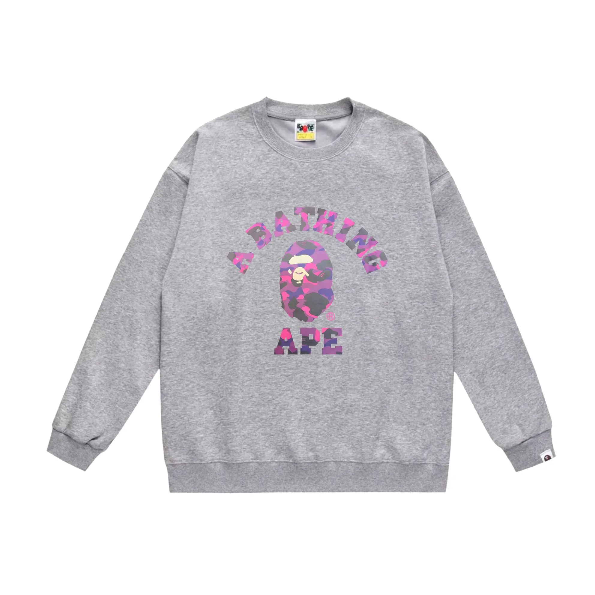 P170 model number SC549# terry 80 plus velvet 85 (top version) BAPE camouflage ape head letter print pattern round neck sweatshirt Made of 350g large terry (drop shoulder large version) fabric, soft texture and no pilling Imported environmentally friendly printing glue, bright and three-dimensional pattern, quality 💥Same style for men and women, the upper body is fashionable Color: black camouflage white camouflage gray camouflage black and red white red gray red black blue white blue Gray blue Black purple White purple Gray purple Black and yellow White and yellow Gray and yellow Size: S M L XL XXL