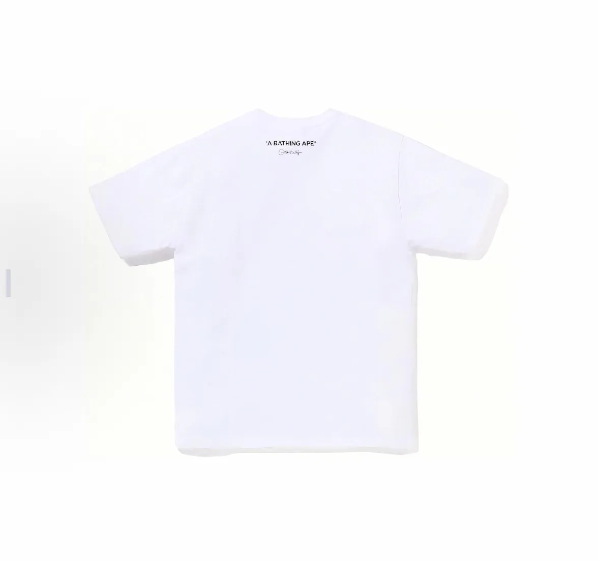 P110 001026 BAPE x LDG joint model FW22 letter logo printed round neck short-sleeved T-shirt, same style for men and women, size smlxlxxl, black and white