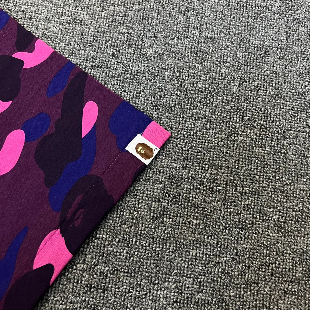 💰140 BAPE ape head camouflage classic reproduction ZP version 255g weight pure cotton all-over printed camouflage Couple model: S-XXL [green yellow red purple blue]