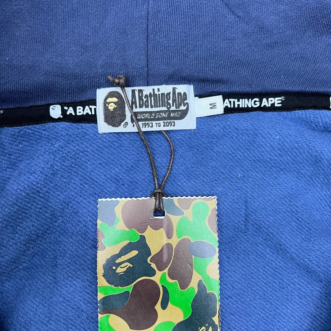 💰440 Bape double hood camouflage shark, customized fabric 1:1, fine workmanship, high quality version, couple model: S—XXL [blue, purple, red]