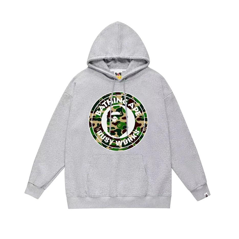 P190 model number SC601# terry 85 plus velvet 95 (top version) BAPE Ape Army letter print hooded sweatshirt Made of 380g large terry (drop shoulder large version) fabric, soft and non-pilling, imported environmentally friendly printing glue, bright and three-dimensional pattern, quality 💥Same style for men and women, the upper body is fashionable Color: black and blue, white and blue, gray and blue, black and green, white and green, gray and green, black and red, white and red, gray and red Size: S M L XL XXL